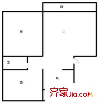 明珠花園 2室 戶型圖