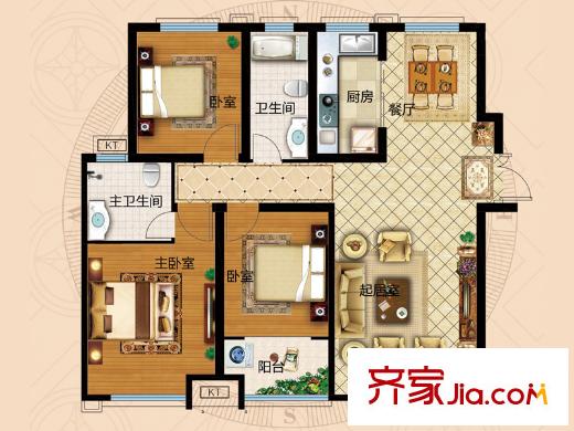 悅府?保利海德公館Ⅲ期三期2#3#4#5#樓標(biāo)準(zhǔn)層Z-3戶型 3室2廳2衛(wèi)1廚
