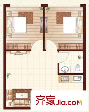 香港國(guó)際戶(hù)型圖D8戶(hù)型-兩室兩廳一衛(wèi)（售完） 2室2廳1衛(wèi)1廚