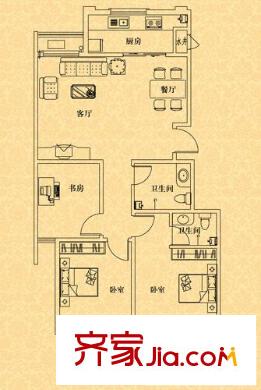 假日麗景 3室 戶型圖