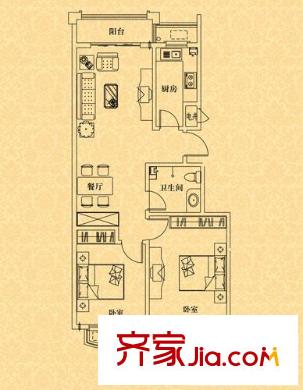 假日麗景 2室 戶型圖