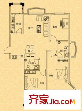 假日麗景 3室 戶型圖
