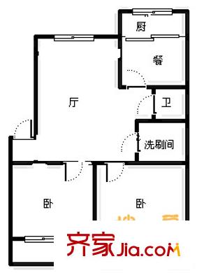 利農(nóng)莊路單位宿舍 2室 戶型圖