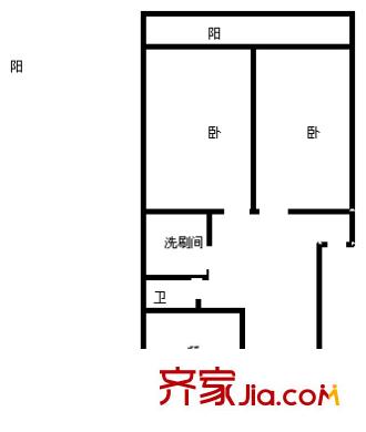 利農(nóng)莊路單位宿舍 2室 戶型圖