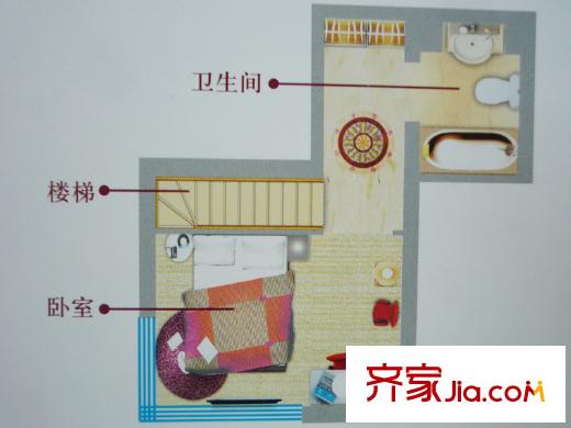 萬豪國際SOHO戶型圖E戶型（售完） 1室2廳1衛(wèi)1廚