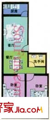 科苑小區(qū)戶(hù)型圖2室2廳1衛(wèi)1廚