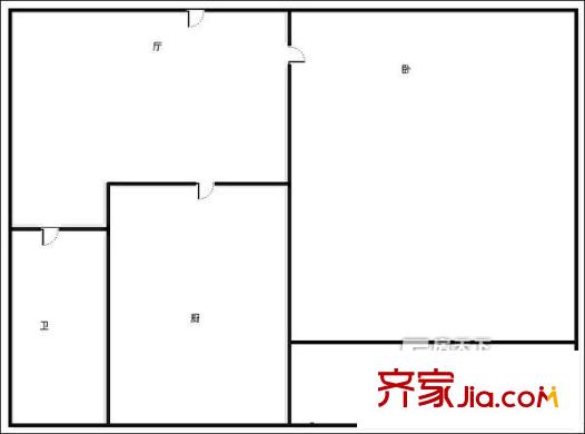 工業(yè)北路單位宿舍  1室  戶型圖
