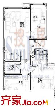 華豐居 2室 戶型圖（3單元A戶型）