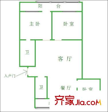 歷苑小區(qū) 3居室 戶型圖