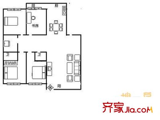 中聯(lián)花園 4室 戶型圖
