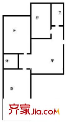石橋小區(qū) 2室 戶型圖