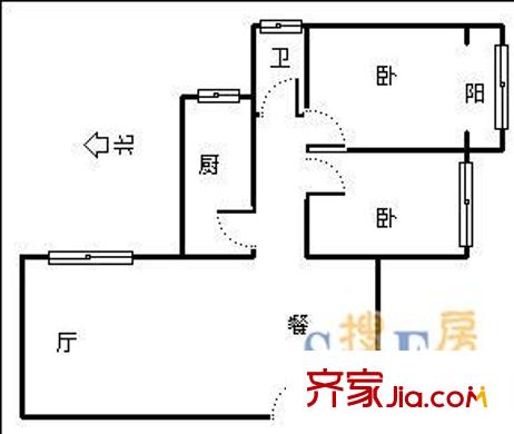 華森碧云天 2室 戶型圖