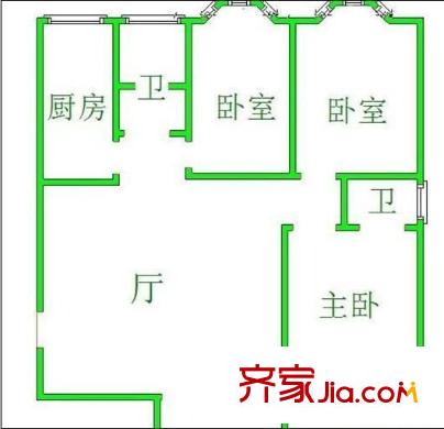 國華經(jīng)典小區(qū) 3室 戶型圖