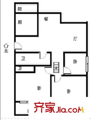國華經(jīng)典小區(qū) 3室 戶型圖