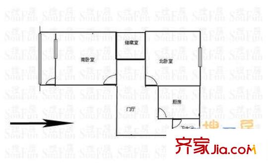 南辛北街宿舍 2室 戶型圖