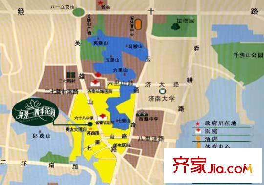 泉景四季花園交通圖