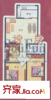 舜清苑戶型圖三室一廳一衛(wèi)戶型 3室1廳1衛(wèi)