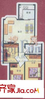 舜清苑戶型圖三室一廳一衛(wèi)戶型 3室1廳1衛(wèi)