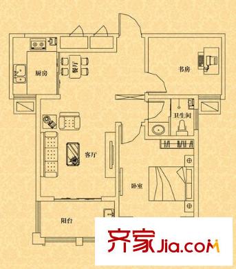 假日麗景 2室 戶型圖