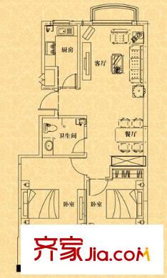 假日麗景 2室 戶型圖