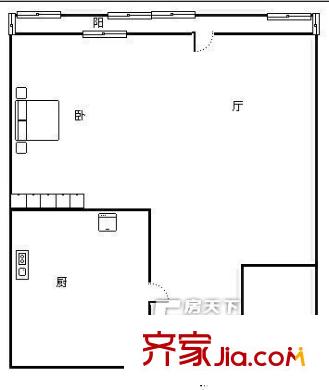 利農(nóng)莊路單位宿舍 1室 戶型圖