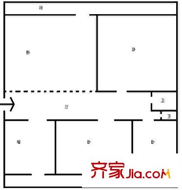  利農(nóng)莊路單位宿舍 4室戶型圖
