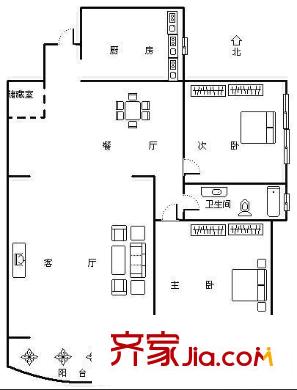 泉景四季花園 2室 戶型圖