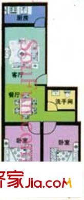 科苑小區(qū)戶(hù)型圖2室2廳1衛(wèi)1廚