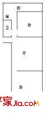 工業(yè)北路單位宿舍  2室 戶型圖