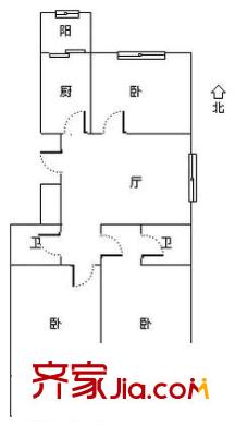 三慶楓潤山居 3室 戶型圖