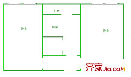 畢家洼小區(qū) 2室 戶型圖