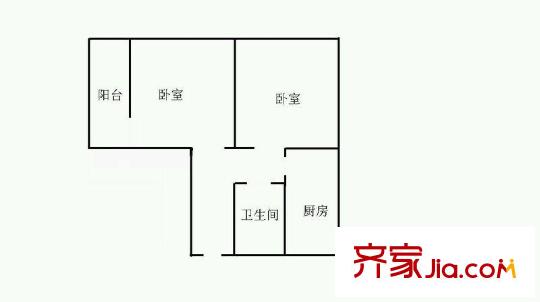 畢家洼小區(qū) 2室 戶型圖