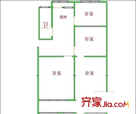 羊頭峪西溝宿舍戶型圖羊頭峪西溝單位宿舍 4居室 戶型圖 4室1廳1衛(wèi)1廚