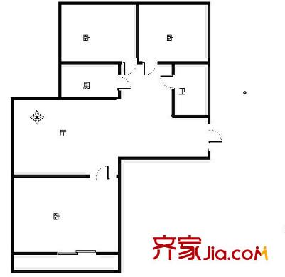 館驛街新區(qū) 3室 戶型圖