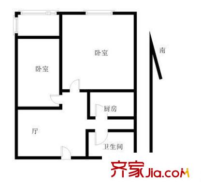 館驛街新區(qū) 2室 戶型圖