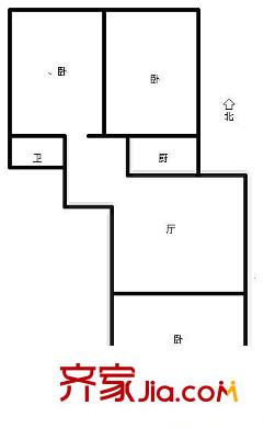 館驛街新區(qū) 2室 戶型圖