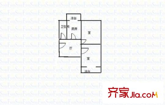荷香村 2室 戶型圖