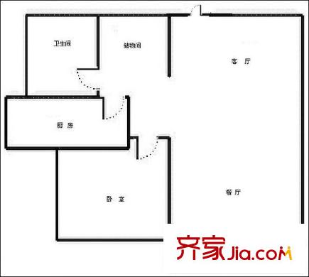 師范小區(qū) 1室 戶(hù)型圖