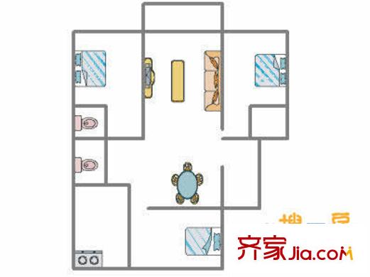 中聯(lián)花園 3室 戶型圖