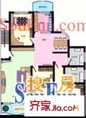 中聯(lián)花園戶型圖3室2廳2衛(wèi)1廚