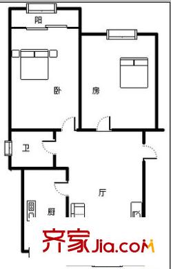 石橋小區(qū) 2室 戶型圖