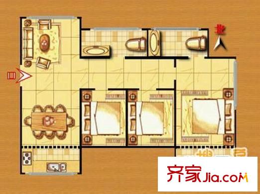 華森碧云天 3室 戶型圖