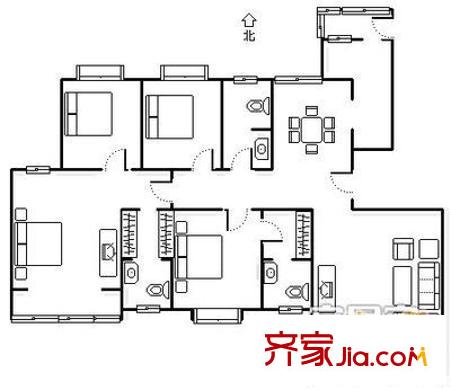華森碧云天 4室 戶型圖