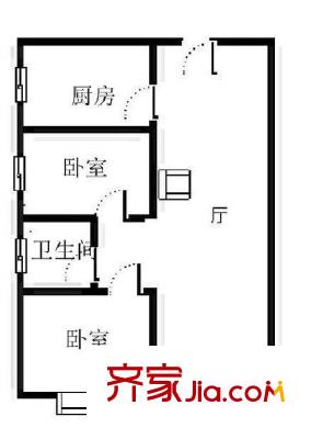 國華經(jīng)典小區(qū) 2室 戶型圖