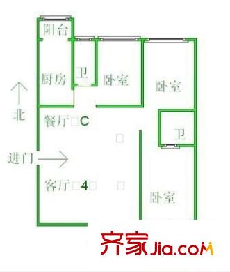 國(guó)華經(jīng)典小區(qū) 3室 戶型圖