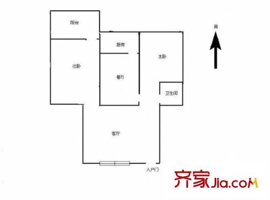 師東小區(qū) 2室 戶型圖