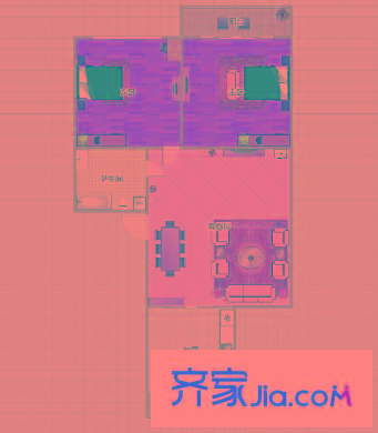 師東小區(qū) 2室 戶型圖