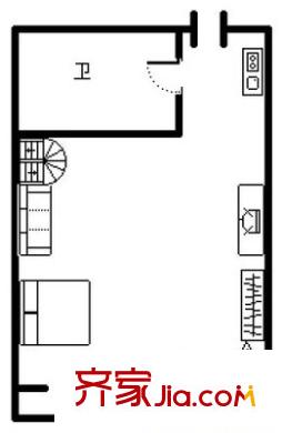 新馨家園 1室 戶型圖