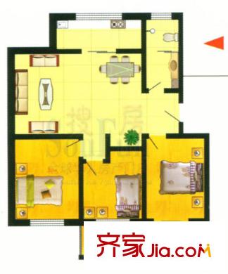 時代新城 3居室 戶型圖