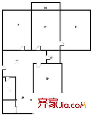 和平路單位宿舍 4室 戶型圖